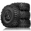 1.9-inch RC Crawler Tires and Aluminum Wheel Rims (Set of 4) 12mm Hex For with various brands of 1/10 RC Crawler Cars, Axial, Traxxas TRX4 6, SCX10, SCX10 III, CJ-7,4083, 9004,Tamiya CC01, R339 view 1
