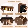 Costzon Corner Kitchen Playset, Kitchen Toy Set w/Real Lights & Sounds, Large Fridge, Ice Maker, Oven, Microwave, Washer, Trash Can & 22 Accessories, Wooden Pretend Play Kitchen for Kids 3+ (Brown) view 2