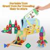 42PCS Mini Magnetic Tiles,Magnetic Building Blocks Set Travel Toys with Iron Box,Portable Magnet Building Toys,STEM Educational Building Set Construction Toys for 4+ Year Old Boys Girls Gifts view 3