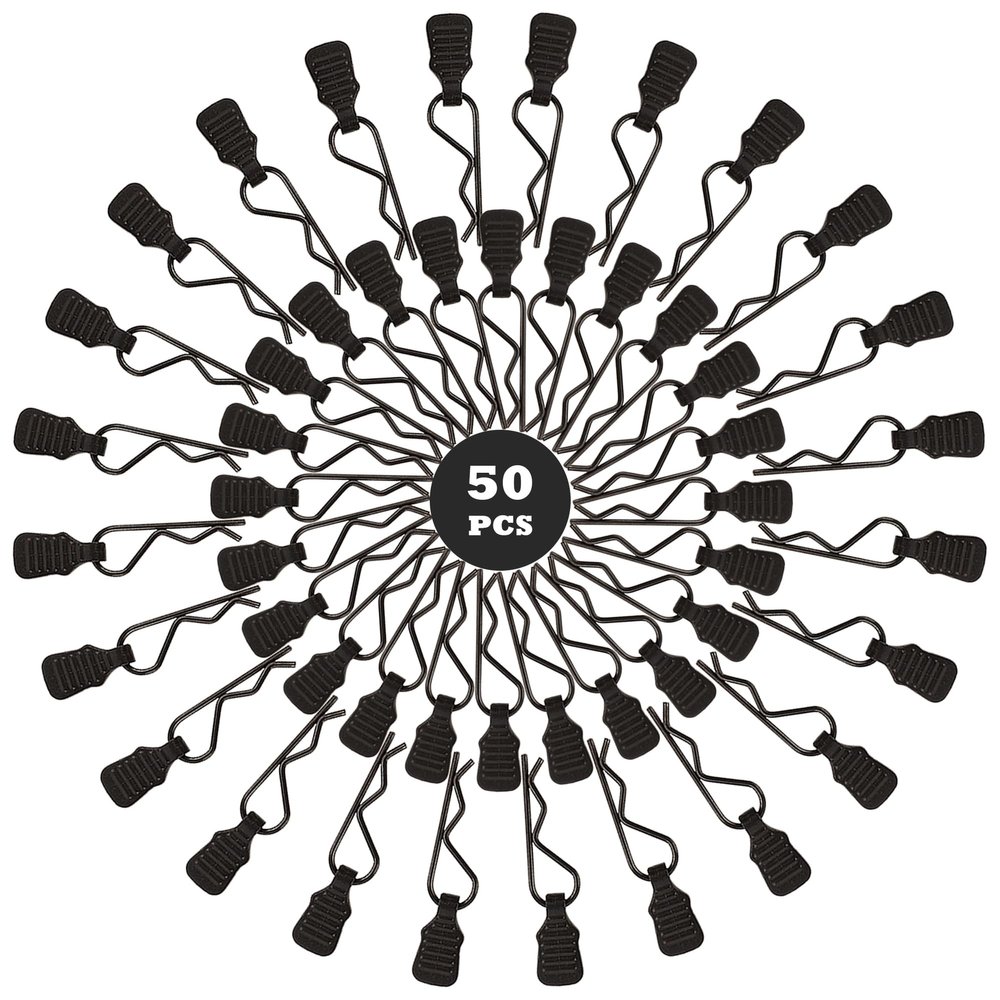 GDOOL 50-Pack Mini Clips RC Cars Body Clip Pins with Pull Tabs for 1/24 1/28 1/36 Scale Micro Trucks Compatible with Axial SCX24 Wrangler JLU CRC JT Gladiator FCX24 WLtoys K969