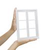 1/6 Scale Dollhouse Window with Glass, Vertical 2 Frame, 6 pane (White) view 2