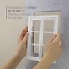 1/6 Scale Dollhouse Window with Glass, Vertical 2 Frame, 6 pane (White) view 4