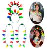 Cool Things Corp Light Up Christmas Necklace & Headband Set (4pc)  LED Bulb Necklaces & Holiday Headbands, 3 Light Modes, Xmas Party Favor, Stocking Stuffer, Secret Santa, Ugly Sweater Accessory view 1