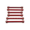 For MJX 10208 1/10 Metal Turnbuckles Steering Pull Rod Set RC Car Tracked Vehicles Parts And Accessories Upgrades Replacements Repairs RC Car Upgrade Part(Red) view 1
