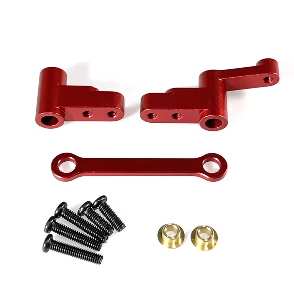 For Mjx For Hyper Go 14301 14302 1/14 Metal Steering Group Transmission Components Remote Control Car Accessories Parts Upgrade Replacement RC Upgrade Parts(Red)
