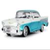1957 Chevrolet Bel Air Lowrider Two Tone Turquoise (Get Low) Diecast 1:24 Scale Model view 1