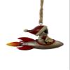 Bella Haus Christmas Shoppe Andre & Fritz Rocket Christmas Tree Ornament | Alien and Gnome Friendship Blast Off Together | Funny Resin Holiday Dcor for Sci-Fi Lovers and Space Fans view 1