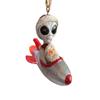 Bella Haus Christmas Shoppe Andre & Fritz Rocket Christmas Tree Ornament | Alien and Gnome Friendship Blast Off Together | Funny Resin Holiday Dcor for Sci-Fi Lovers and Space Fans view 3