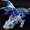 3D Printed Wyvern Dragon with Wings Multi-Jointed Movable Simulation Model Gift Desktop Ornaments Toys (Silver) view 1