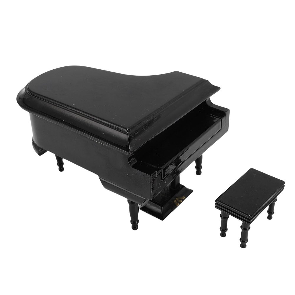 Saluaqui Exquisite Miniature Piano Model with Easy Wind Mechanism  Elegant Wooden Desk Piano Dcor for Collectors and Music Enthusiasts
