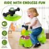 BABY JOY Toddler Ride On Toys, Foot-to-Floor Sliding Car with Under Seat Storage, Lights, Music & Horn, 4 Universal Wheels, Kids Riding Toy for Boys & Girls Aged 18+ Months (Green) view 2