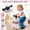 BABY JOY Toddler Ride On Toys, Foot-to-Floor Sliding Car with Under Seat Storage, Lights, Music & Horn, 4 Universal Wheels, Kids Riding Toy for Boys & Girls Aged 18+ Months (Pink) view 2