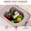 BABY JOY Toddler Ride On Toys, Foot-to-Floor Sliding Car with Under Seat Storage, Lights, Music & Horn, 4 Universal Wheels, Kids Riding Toy for Boys & Girls Aged 18+ Months (Pink) view 3