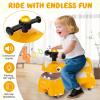 BABY JOY Toddler Ride On Toys, Foot-to-Floor Sliding Car with Under Seat Storage, Lights, Music & Horn, 4 Universal Wheels, Kids Riding Toy for Boys & Girls Aged 18+ Months (Yellow) view 2
