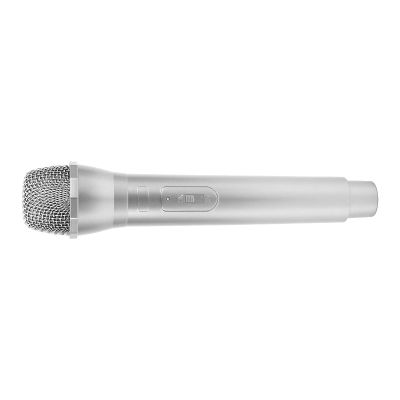 VELATEMOR Karaoke Microphone, Plastic Plastic Kids Children Speech Toys for Party Stage Presentations Photography Props (Silver)