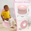 2025 Upgraded Portable Potty Training,Foldable Toilet,Travel Potty for Toddler, Apply to Seat Emergency Toilet for Camping, Outdoor,Car, Indoor, Including 3 rolls of garbage bags(Pink) view 2