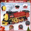 Christmas Train Set for around under The Tree, Electric Christmas Tree Train with Remote Sound Smoke Light, Steam Locomotive Xmas Christmas Train Toy Gift for Kids Boy Girl, Glowing Passenger Carriage view 2