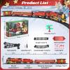 Christmas Train Set for around under The Tree, Electric Christmas Tree Train with Remote Sound Smoke Light, Steam Locomotive Xmas Christmas Train Toy Gift for Kids Boy Girl, Glowing Passenger Carriage view 3