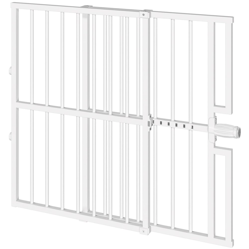 10-Second Quick Install Pressure Mounted Dog Gate for Pets and Kids,Adjustable 29'' to 43'' Wide Metal Pet Gate for Doorways Stairs,No Drilling,Expandable,24'' Tall Indoor Portable Safety Baby Gate
