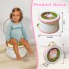 2025 Upgraded Portable Potty Training, Foldable Toilet,Travel Potty for Toddler, Apply to Seat Emergency Toilet for Camping, Outdoor, Car, Indoor, Including 3 rolls of garbage bags (White-Pink) view 2