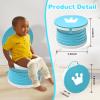 2025 Upgraded Portable Potty Training, Foldable Toilet,Travel Potty for Toddler, Apply to Seat Emergency Toilet for Camping, Outdoor, Car, Indoor, Including 3 rolls of garbage bags (Blue) view 2