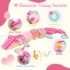 Baby Sensory Toy 0-6 Month Musical Pink Crocodile Plush Toy for Infant 0-3-6 Months Rattles with rustling Sounds and Tummy time Sensory Toys Baby Shower Birthday Gifts view 2