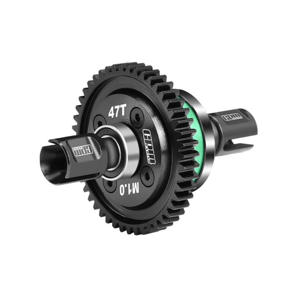 20CrMnTi Steel Main Gear 47T 1.0 + Aluminum 7075 Alloy Center Complete Differential for Arrma 1:8 KRATON 6S / Outcast/Talion/Notorious / 1:7 Mojave 6S / FIRETEAM/Big Rock - Green