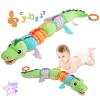 Baby Sensory Green Dinosaur Plush Musical Rattle Toy with Rustling Sounds for Infant 0-6 Months, Tummy Time Sensory Toys for 3-12 Month Old Newborn view 1