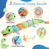 Baby Sensory Green Dinosaur Plush Musical Rattle Toy with Rustling Sounds for Infant 0-6 Months, Tummy Time Sensory Toys for 3-12 Month Old Newborn view 2