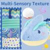 Baby Sensory Blue Chameleon Plush Musical Rattle Toy with Rustling Sounds for Infant 0-6 Months, Tummy Time Sensory Toys for 3-12 Month Old Newborn view 3