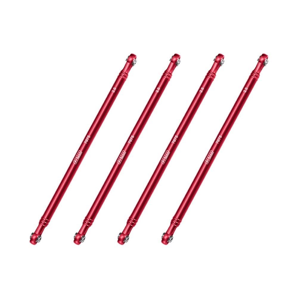 Aluminum 7075-T6 Alloy Upper Link Bar Set for LOSI 1/8 LMT 2.0 Grave Digger 4X4 Solid Axle Brushless Monster Truck-LOS04028 Upgrades - Red
