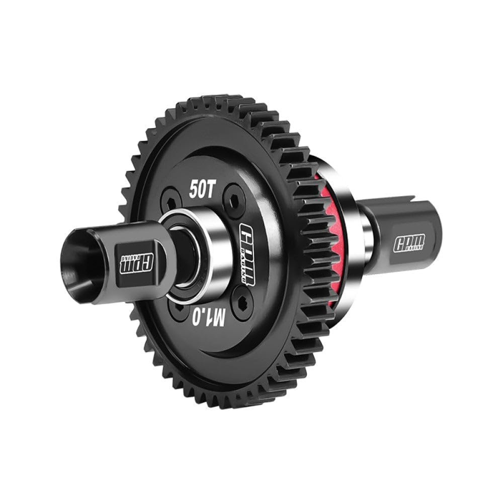 20CrMnTi Steel Main Gear 50T 1.0 + Aluminum 7075 Alloy Center Complete Differential for Arrma 1:8 KRATON 6S / Outcast/Talion/Notorious / 1:7 Mojave 6S / FIRETEAM/Big Rock - Red