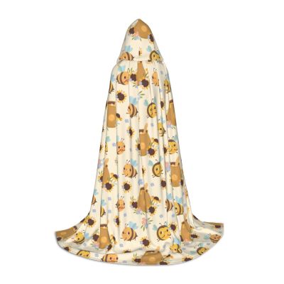 Lbdrdy Cute Honey Bee And Sunflower Hooded Cape Witch Cloak Halloween Costume Blanket Cosplay Party Decor For Teenagers