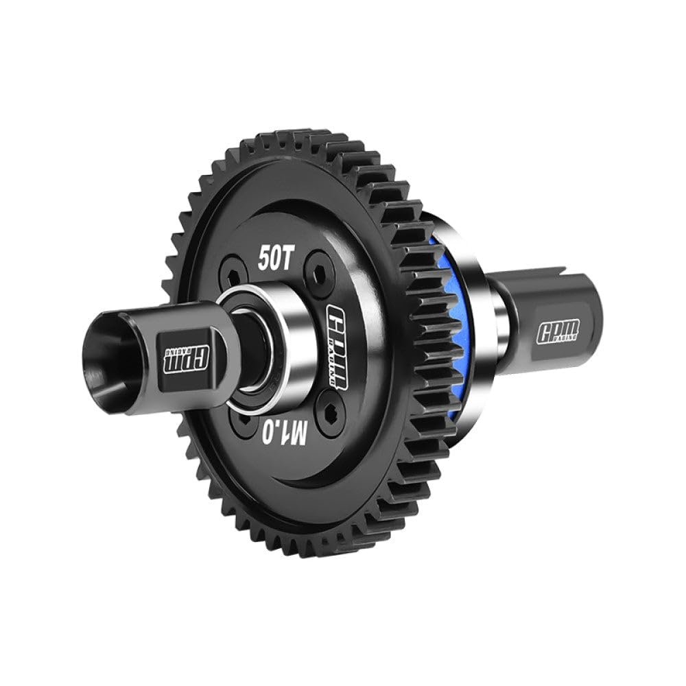 20CrMnTi Steel Main Gear 50T 1.0 + Aluminum 7075 Alloy Center Complete Differential for Arrma 1:8 KRATON 6S / Outcast/Talion/Notorious / 1:7 Mojave 6S / FIRETEAM/Big Rock - Blue