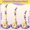 Kids Karaoke Microphone with Adjustable Stand  Bluetooth Kids Karaoke Machine with Lights, Voice Changer, & Recording Microphones for Singing, Christmas & Birthday Gifts for Girls-Yellow view 3