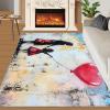 4x5 Vibrant Graffita Area Rugs - Urban Street Art Rug for Entryway, Mother Daughter Balloon Graffiti Washable Entry Way Rugs Kids Carpet for Inside House Playroom Living Room End Table Nursery view 2
