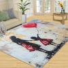 4x5 Vibrant Graffita Area Rugs - Urban Street Art Rug for Entryway, Mother Daughter Balloon Graffiti Washable Entry Way Rugs Kids Carpet for Inside House Playroom Living Room End Table Nursery view 3