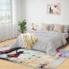 4x5 Vibrant Graffita Area Rugs - Urban Street Art Rug for Entryway, Mother Daughter Balloon Graffiti Washable Entry Way Rugs Kids Carpet for Inside House Playroom Living Room End Table Nursery view 4