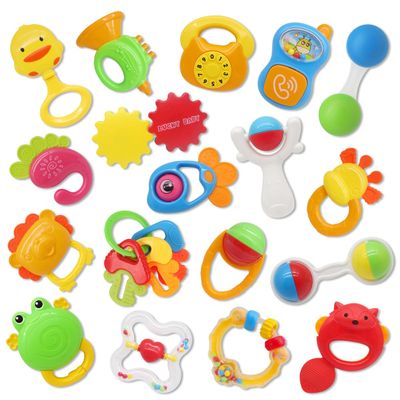 Baby Rattle Toys Set for Infants 012 Months, Sensory Teething Toys, BPA Free Newborn Learning Toys for Boys and Girls