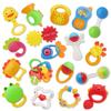 Baby Rattle Toys Set for Infants 012 Months, Sensory Teething Toys, BPA Free Newborn Learning Toys for Boys and Girls view 1