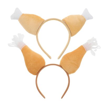 ABOOFAN 2pcs Thanksgiving Headband Turkey Leg Hair Band Turkey Drumsticks Hair Accessories for Women Adult Thanksgiving Party Supplies