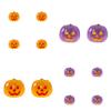 Fsfsjylyw 12pcs Halloween Pumpkins Mini Figurines, Luminous Miniature Resin Jack-o'-Lantern Statue for Halloween Party Vase Fillers Garden Dollhouse Home Decor (Orange and Purple) view 1