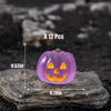Fsfsjylyw 12pcs Halloween Pumpkins Mini Figurines, Luminous Miniature Resin Jack-o'-Lantern Statue for Halloween Party Vase Fillers Garden Dollhouse Home Decor (Orange and Purple) view 3