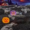 Fsfsjylyw 12pcs Halloween Pumpkins Mini Figurines, Luminous Miniature Resin Jack-o'-Lantern Statue for Halloween Party Vase Fillers Garden Dollhouse Home Decor (Orange and Purple) view 4