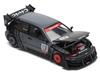1:64 Diecast Model Car Compatible with Honda Civic EG6 Pandem Kanjozoku Matt Black and Gray with Graphics Limited Edition by Pop Race PR640163 view 2