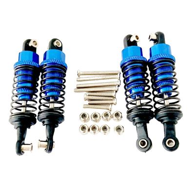 4Pcs RC Shock Absorbers with Screw Replacement Upgrade Metal Dampers for 1/12 1/16 Scale D90 MN78 MN82 C14- Dark Blue