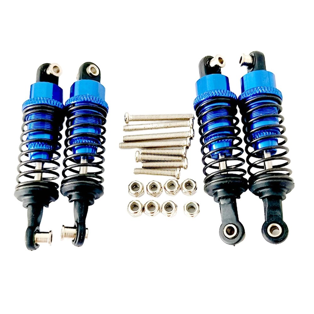 4Pcs RC Shock Absorbers with Screw Replacement Upgrade Metal Dampers for 1/12 1/16 Scale D90 MN78 MN82 C14- Dark Blue