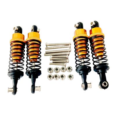 4Pcs RC Shock Absorbers with Screw Replacement Upgrade Metal Dampers for 1/12 1/16 Scale D90 MN78 MN82 C14- Gold