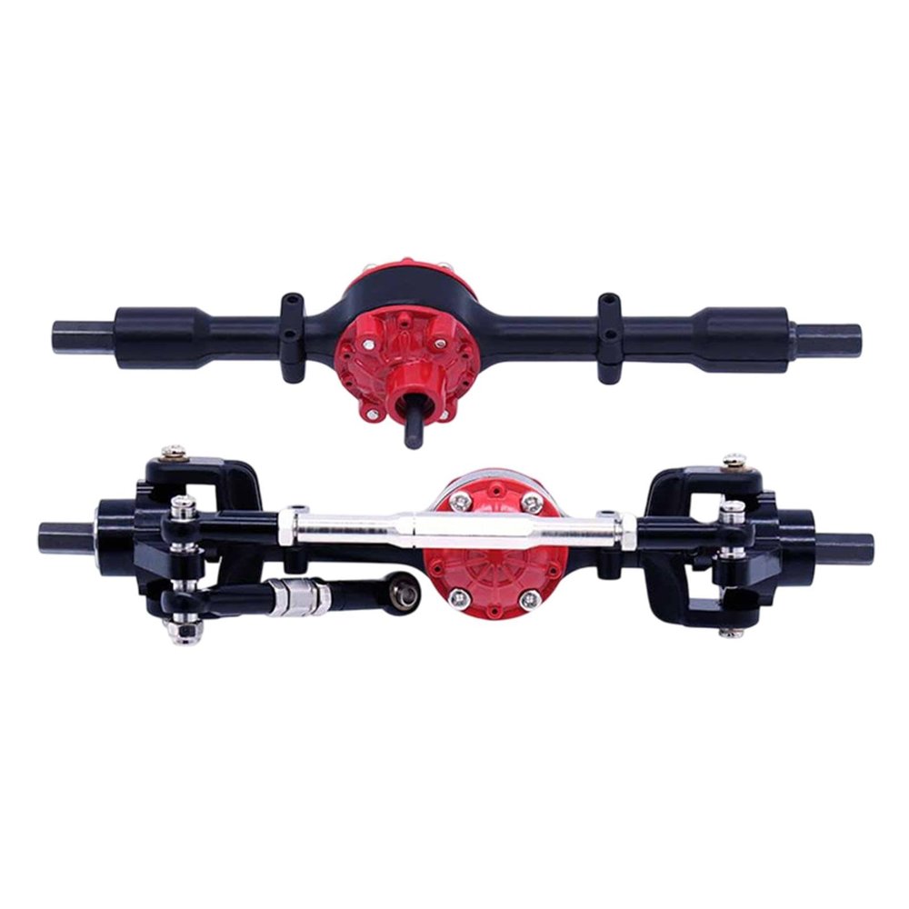 1:16 Scale Front and Rear Axle Set Replacement RC Vehicles Metal Practical Modification Spare Part Front Rear Bridge for C14- Style C
