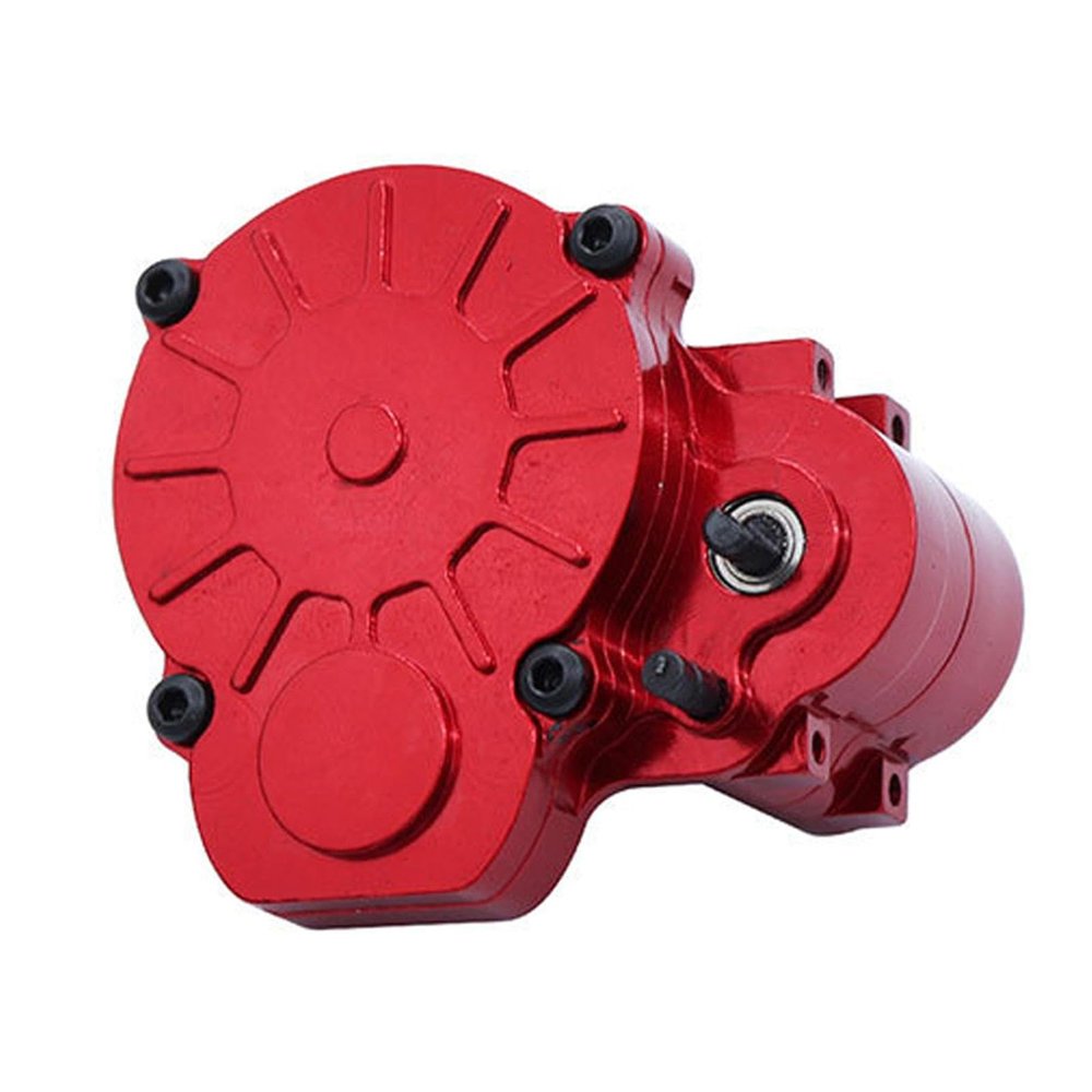 Aluminum Transmission Box for FCX24 1:24 Scale RC Crawler Car Model Vehicle Spare Parts- Red